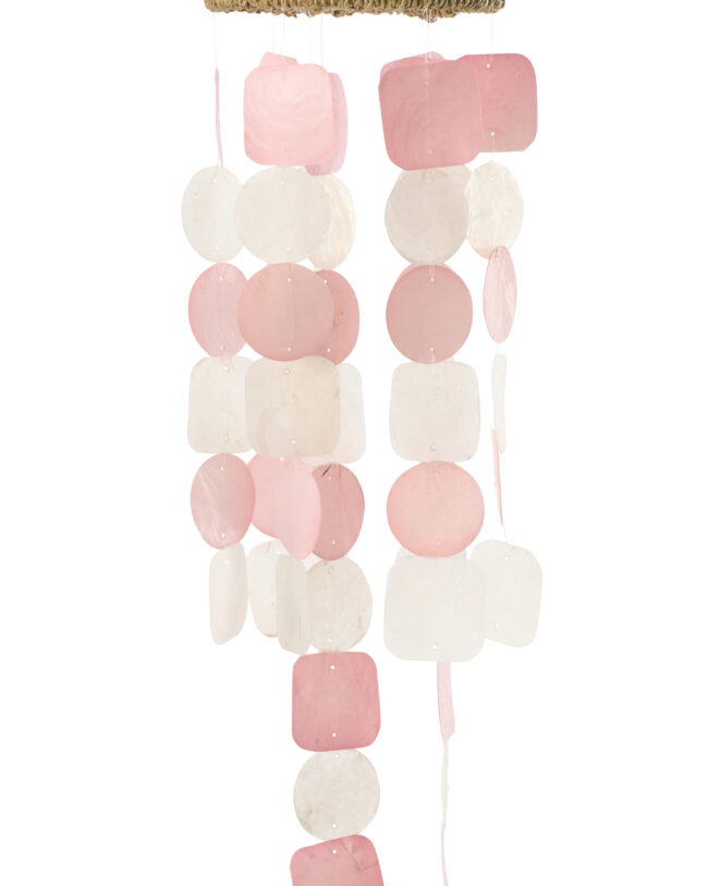 Windgong Lisa - j-line - Schelp - roze - Ø 15 x H 70 cm