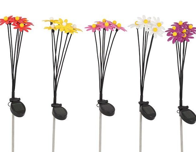 Tuinsteker - Countryfield - Bloem Margriet Solar LED - Multicolor - 14,5 x 11 x 80,5 cm - assortiment van 5/prijs per stuk