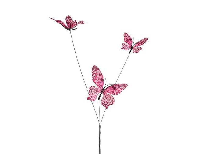 Decoratieve kunststeel - countryfield - Vlinder Artelanta - kunststof - roze - 10 x 12 x 67 cm