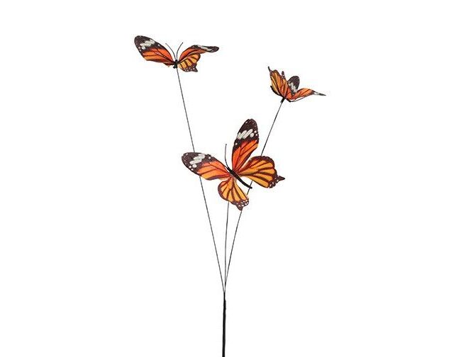 Decoratieve kunststeel - countryfield - Vlinder Artelanta - kunststof - Multicolor (Zwart/Oranje) - 10 x 12 x 67 cm