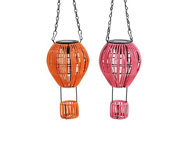 tuinhanger - countryfield - Solar Luchtballon LED - Roze/Oranje - 6,5 x 13 x 59 cm - assortiment van 2/prijs per stuk