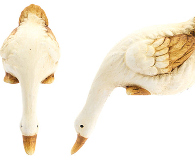 decoratief beeld - Duikende Eend - keramiek - beige/bruin - klein -  13 cm
