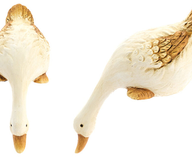 decoratief beeld - Duikende Eend - keramiek - beige/bruin - klein - 21 cm