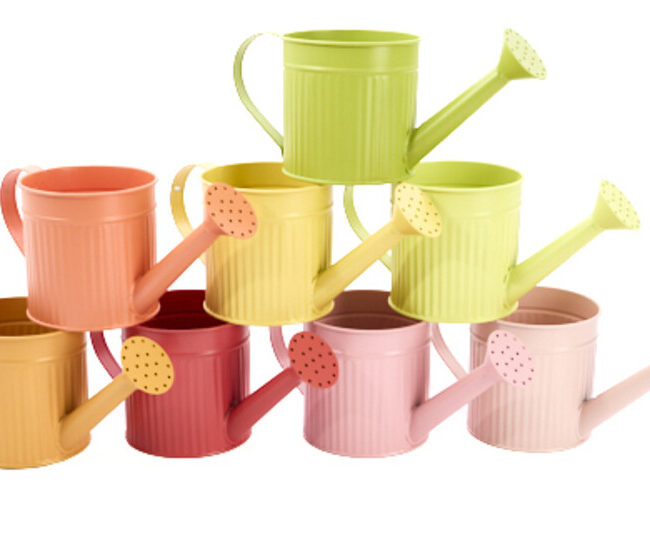 🌸 Decoratieve gieter - zink – multicolor - verkrijgbaar in 8 verschillende tinten (prijs per stuk) - L 25 x Ø 10,5  x H 10,5 cm