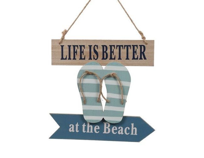 Decoratieve Hanger Sandalen - countryfield - mdf - Wit/Blauw β 24,5 x 18,5 x 0,6 cm