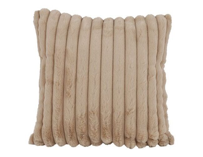 Kussen - countryfield - Imitatiebont geribbeld Cosy Cannes - beige - 45 x 45 x 12 cm