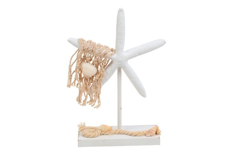 Zeester Jan klein - countryfield - kunsthars/hout - Wit - 12 x 4 x 16 cm