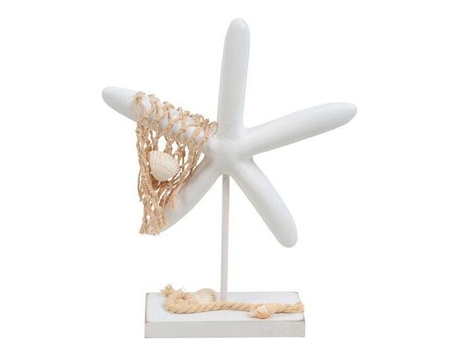 Zeester Jan groot - countryfield - kunsthars/hout - Wit - 17 x 5 x 21 cm