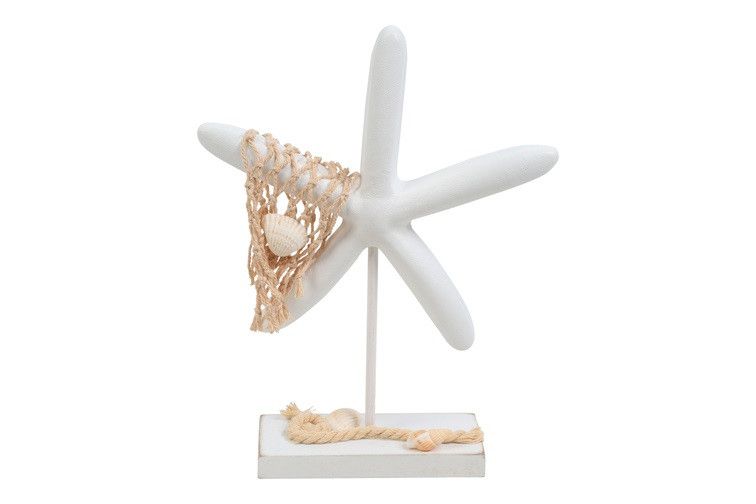 Zeester Jan groot - countryfield - kunsthars/hout - Wit - 17 x 5 x 21 cm