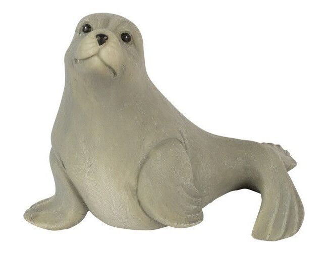 Zeehond Siebert groot - countryfield - polystone - grijs -19 x 11 x 15 CM