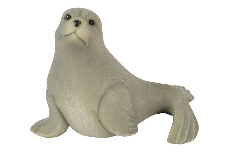 Zeehond Siebert groot - countryfield - polystone - grijs -19 x 11 x 15 CM