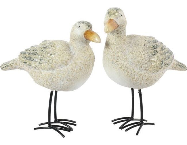 Zeevogel Staand Anne - countryfield - keramiek - Lichtbruin - 21,5 x 10,5 x 24 cm - Assortiment van 2/prijs per stuk
