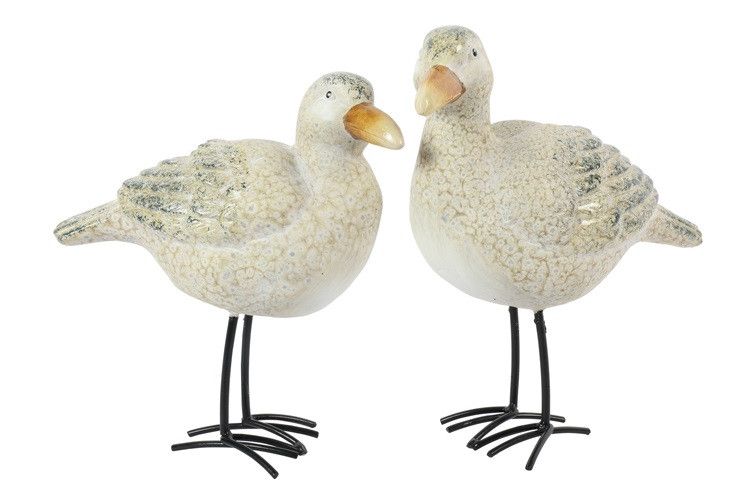 Zeevogel Staand Anne - countryfield - keramiek - Lichtbruin - 21,5 x 10,5 x 24 cm - Assortiment van 2/prijs per stuk