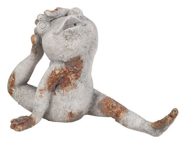 decoratieve Kikker Zittend Fred klein - countryfield - kunsthars - Grijs - 21,5 x 10 x 14 cm
