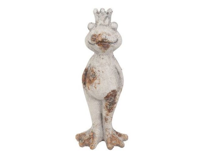 decoratieve Kikker Staand Fred - countryfield - kunsthars - Grijs - 13,5 x 9 x 32,5 cm