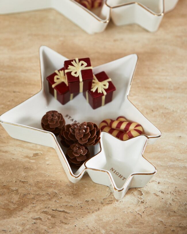 keuken - Rivièra Maison Starry Night Bowl – Porselein – Wit – 23,5 × 20 × 4 cm