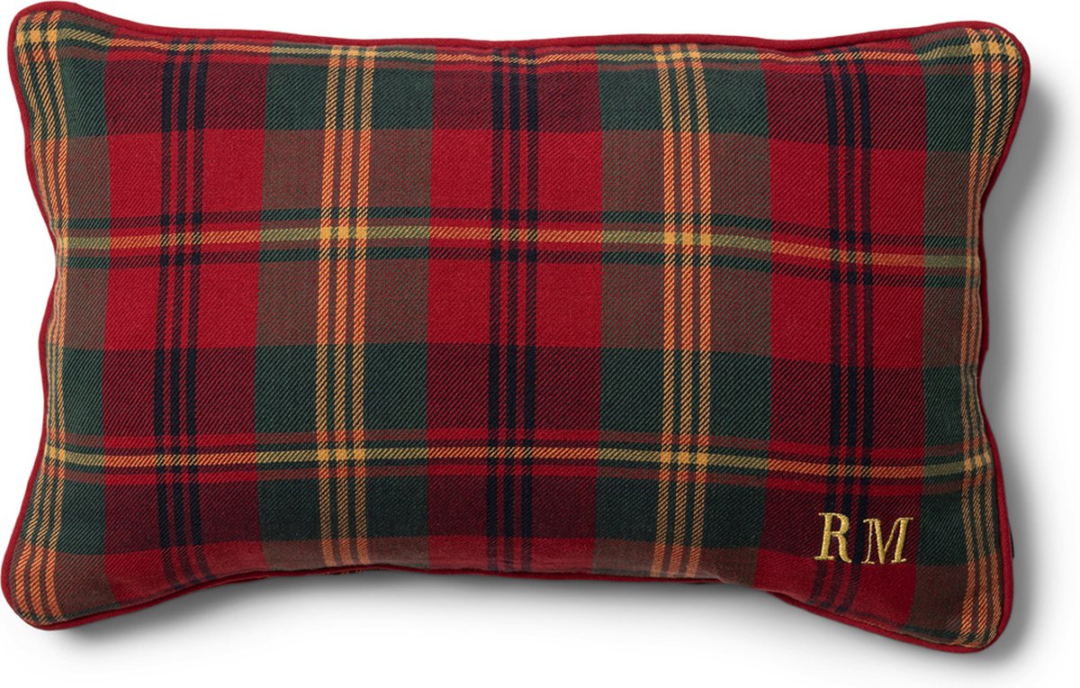 Kussenhoes Classic Tartan - Rivièra Maison – Rood/Groen - stof – 30 × 50 cm - Afbeelding 2