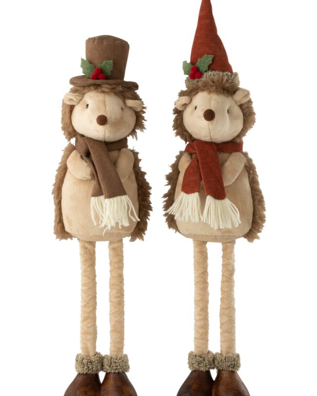 figuur - j-line - Egel met Telescopische Benen – Polyester - Meerkleurig - 16 × 17 × 84 cm