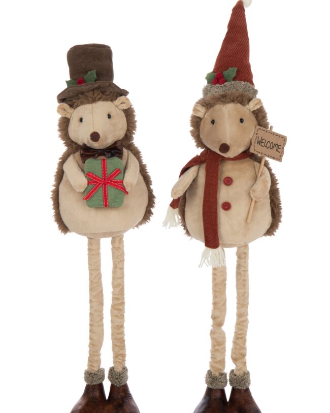 figuur - j-line - Egel met Telescopische Benen – Polyester - Meerkleurig - 23 × 21 × 109 cm