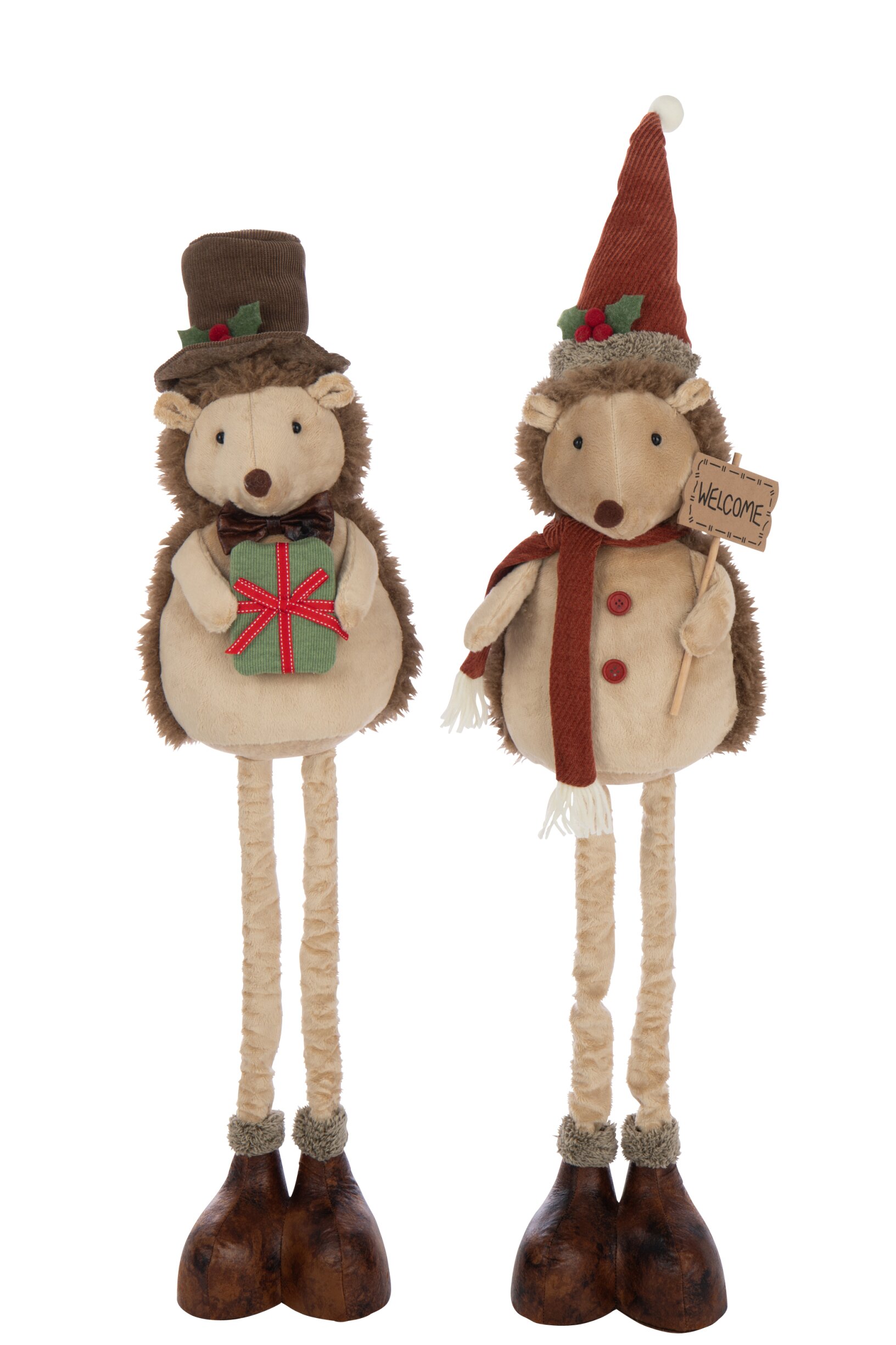 figuur - j-line - Egel met Telescopische Benen – Polyester - Meerkleurig - 23 × 21 × 109 cm