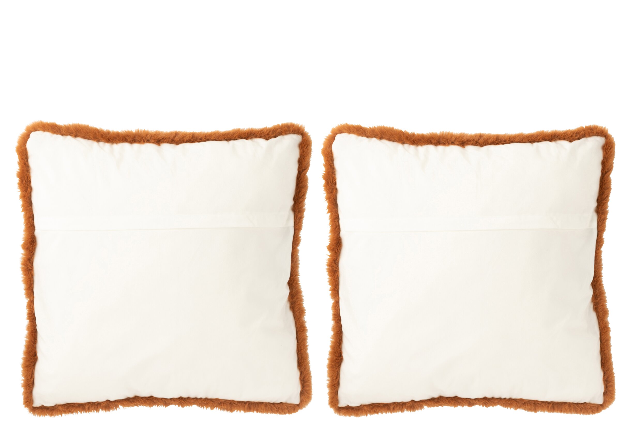Kussen J-LINE - Vos – Polyester - Bruin/Cognac – 60 × 60 × 15 cm - Assortiment van 2/PRIJS PER STUK - Afbeelding 3