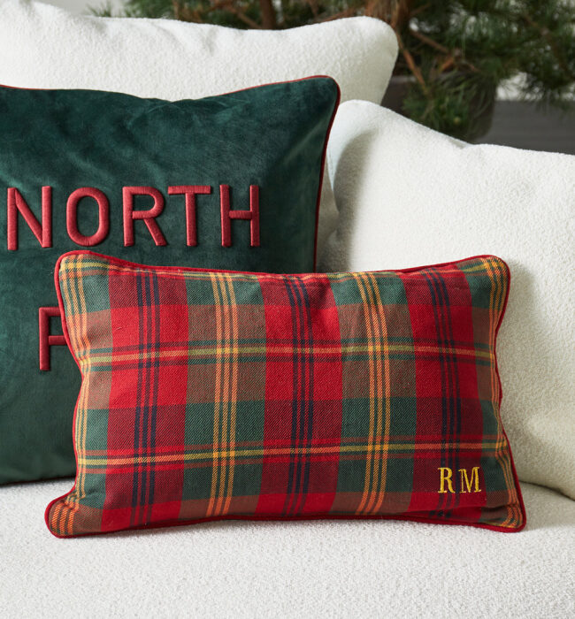 Kussenhoes Classic Tartan - Rivièra Maison – Rood/Groen - stof – 30 × 50 cm