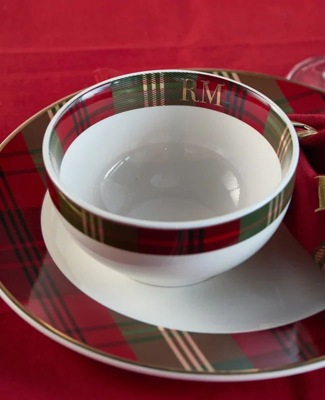 keuken - Rivièra Maison - Classic Tartan Bowl – Kom – porselein - Rood/Groen