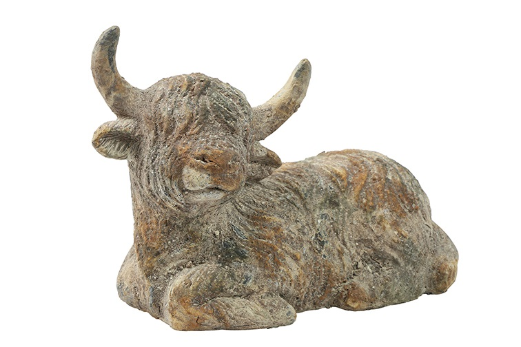 Schotse Hooglander Fargo – Liggend – Countryfield – Polystone - groot - 22 x 11,5 x 17 cm