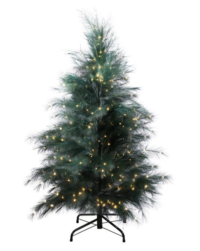 Decoratieve Kerstboom "Royal Feathers" - pluimen - dennengroen - 211 LED's - H 150 cm
