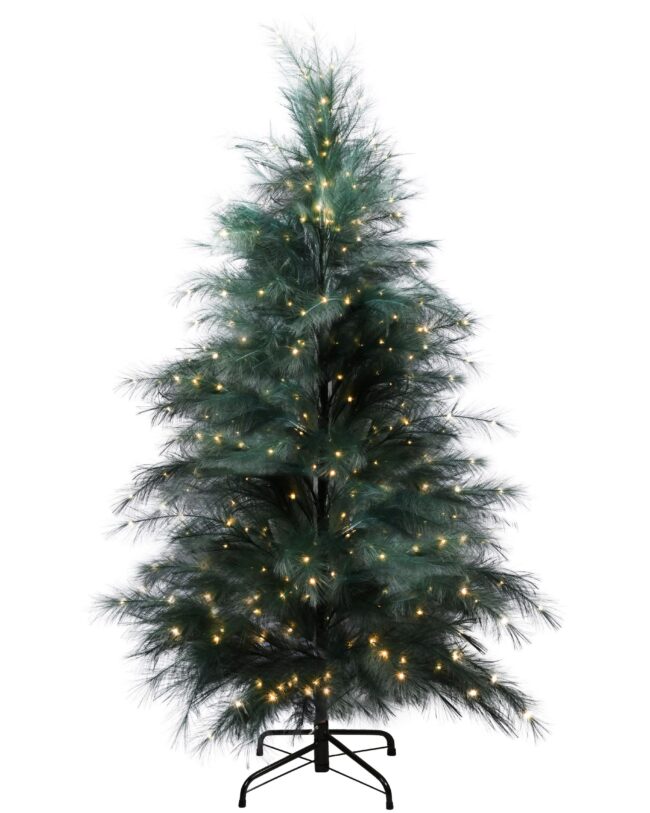 Decoratieve Kerstboom "Royal Feathers" - pluimen - dennengroen - 258 LED's - H 180 cm