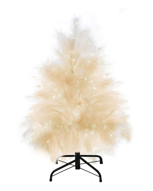 Decoratieve Kerstboom "Royal Feathers" - pluimen - warm wit - 124 LED's - H 120 cm