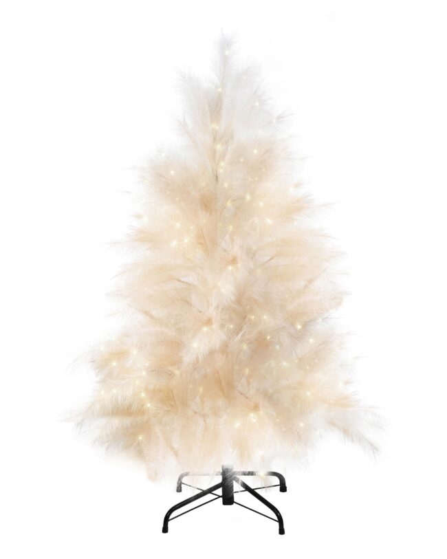 Decoratieve Kerstboom "Royal Feathers" - pluimen - warm wit - 211 LED's - H 150 cm