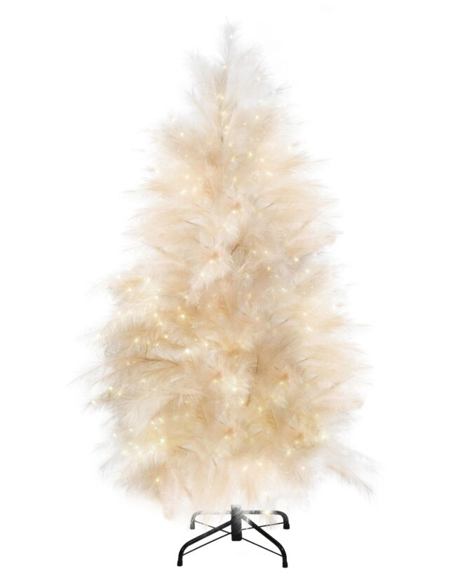 Decoratieve Kerstboom "Royal Feathers" - pluimen - warm wit - 258 LED's - H 180 cm