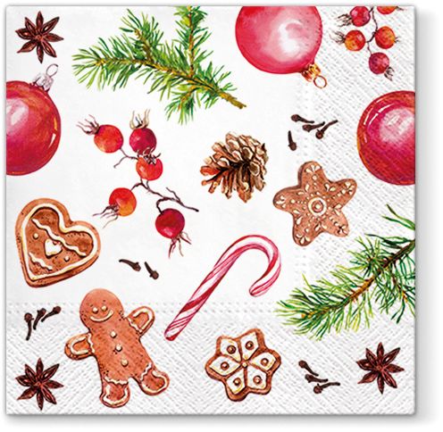 Kerstservetten “homemade sweets” - 20 stuks - papier - 33 x 33 cm