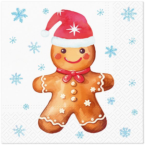 kerstservetten "ginger kerstmis" - 20 stuks - papier - 33 x 33 cm