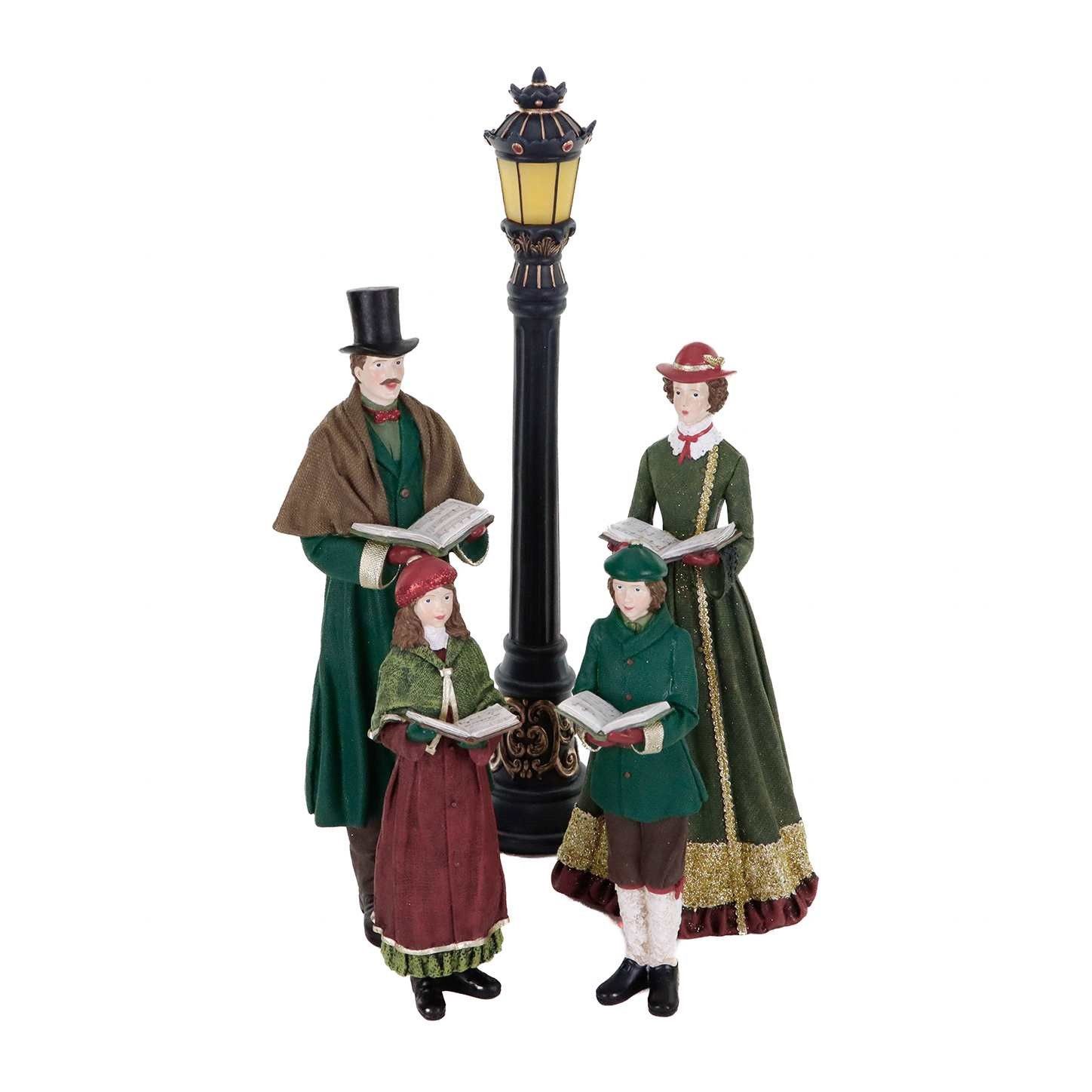 Kerstfiguur LED-Koor van Kerstzangers – Goodwill – Set van 5 – 51 cm lamp op batterijen