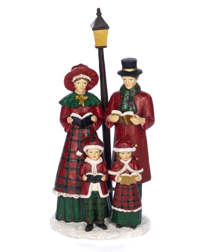 Kerstfiguur Victorians Koorfamilie – Goodwill – Rood/Groen – 29,5 cm