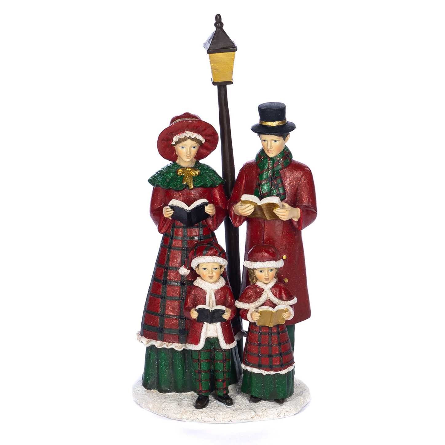 Kerstfiguur Victorians Koorfamilie – Goodwill – Rood/Groen – 29,5 cm