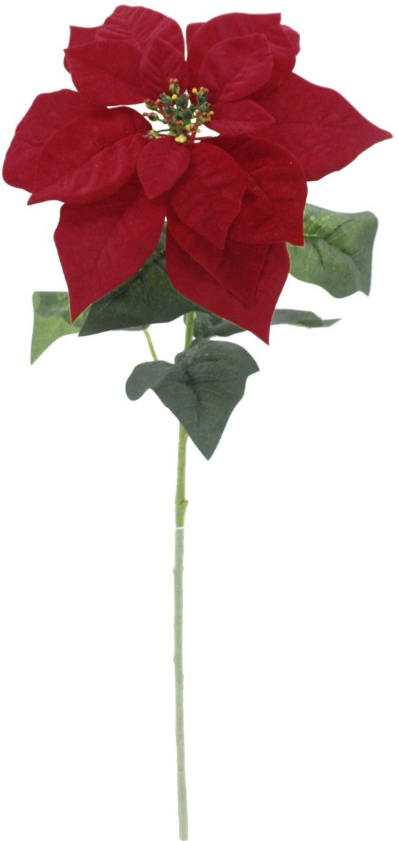 kunstbloem - kerstroos - kunststof - rood - H 70 cm - Afbeelding 2