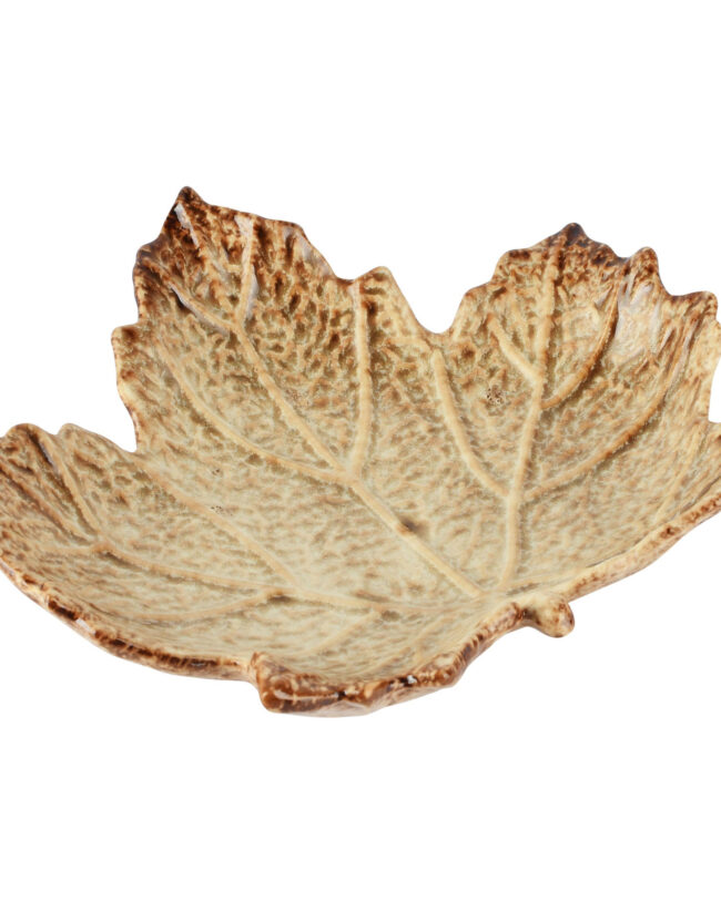 herfst - schaaltje blad - keramiek - bruin - 20 x 18 x 5 cm