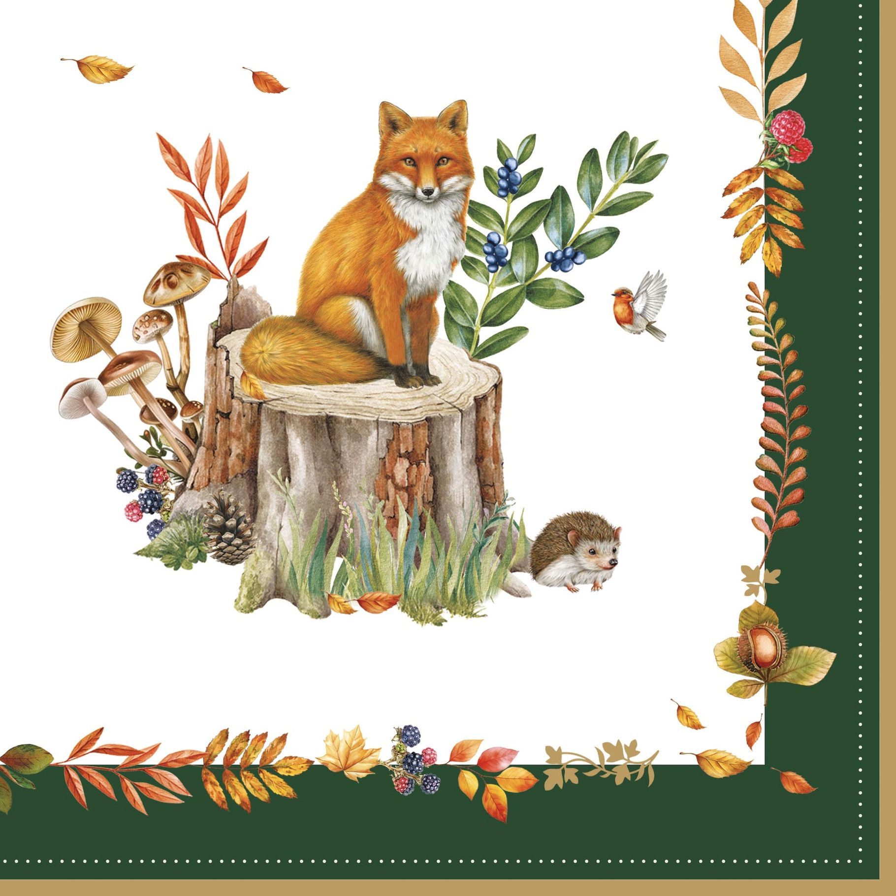 herfstservetten “Bosdromen” - 20 stuks - papier - 33 x 33 cm