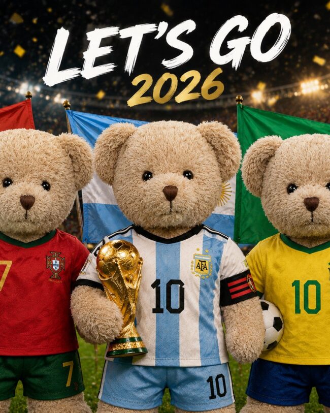Teddyberen – Verzamel de Kampioenen! ⚽🐻 - assortiment van 3 / prijs per stuk