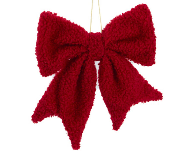 kersthanger Strik – textiel (Pluche) - rood – H 20 cm