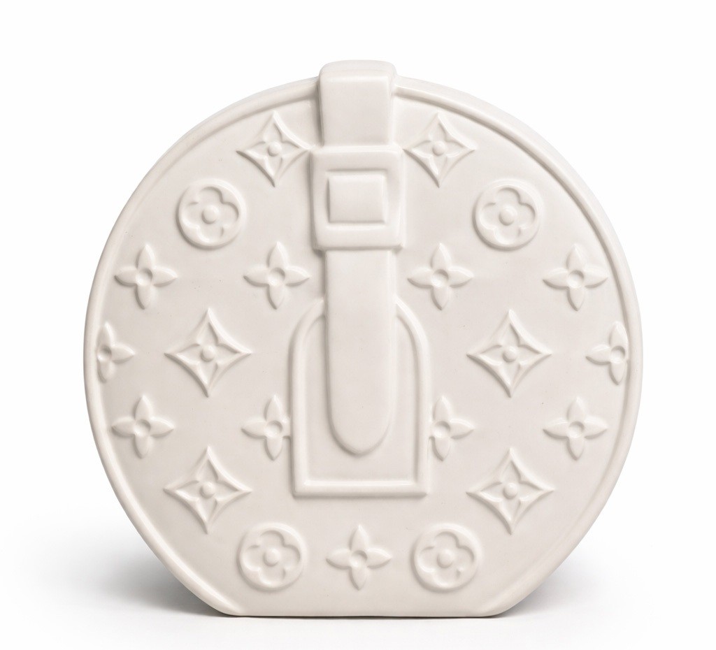 vaas - Handtasvaas Rond - keramiek - crème - 26 × 8 × 26 cm