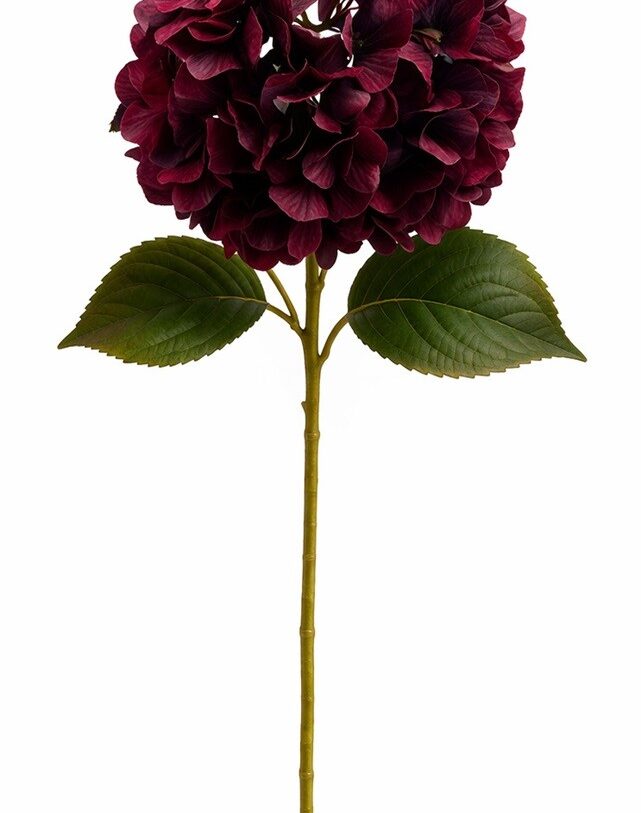 Kunstbloem – Hortensia – Synthetisch – Bordeaux – H 76 cm