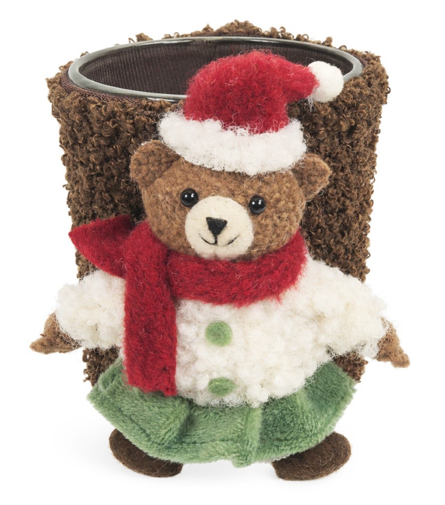 theelichthouder - Teddy – Kerstfiguur – Glas/Kunststof – multi - klein - Ø 8 × 10 cm - Afbeelding 2