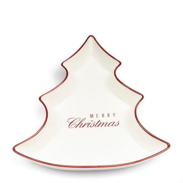 keuken - rivièra maison - Merry Christmas Plate – Kerst Serveerschaal – Porselein - wit - 35 × 30 cm - Afbeelding 2