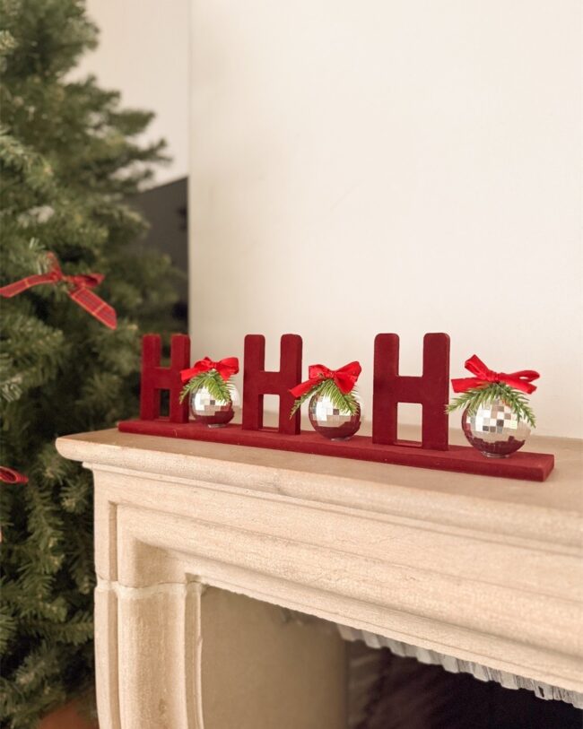 decoratief ornament - HOHOHO Deco – Bordeauxrood – 40 × 5 × 11 cm