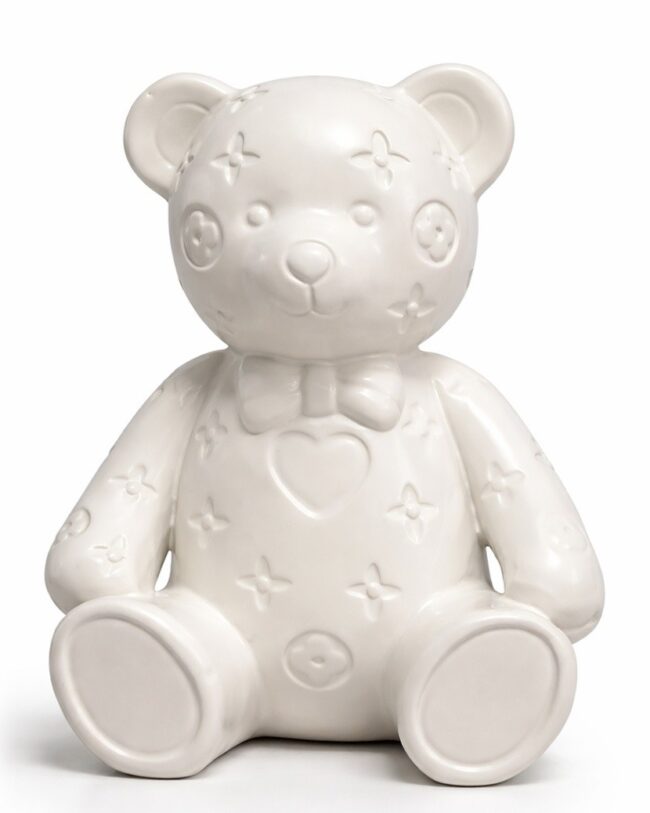 Decoratieve teddybeer - keramiek - crème - 20 × 15 × 26 cm