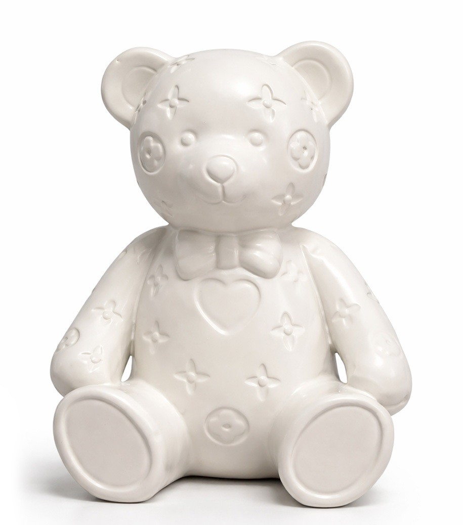 Decoratieve teddybeer - keramiek - crème - 20 × 15 × 26 cm